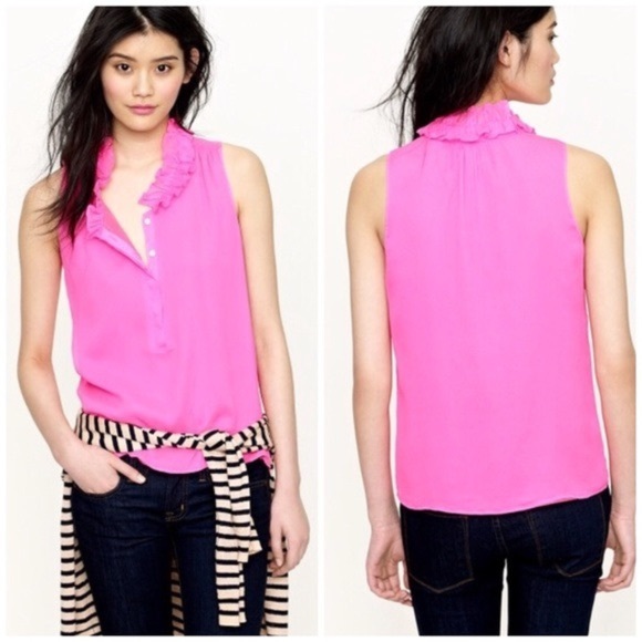 hot pink ruffle shirt